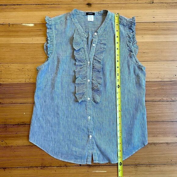 J. Crew linen blend ruffle sleeveless top. Size 0. - Picture 7 of 8